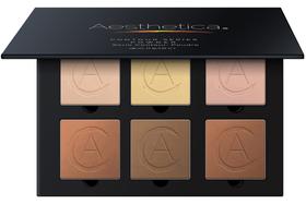 Aesthetica Cosmetics Contour e Highlighting Powder Foundation Palette/Contouring Makeup Kit Instruções fáceis de seguir, passo a passo incluídas