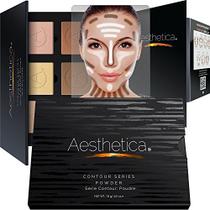 Aesthetica Cosmetics Contour e Highlighting Powder Foundation Palette/Contouring Makeup Kit Instruções fáceis de seguir, passo a passo incluídas