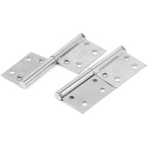 Aexit Porta de móveis 4" retangular de aço inoxidável tipo bandeira dobradiças Kit 2 SX180