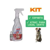 Afasta Espanta Cachorro Spray Kit Repelente Educador Sanitário Xo cão Kit pipi pode e pipi não pode