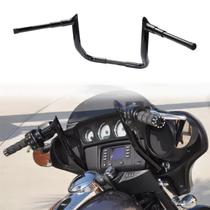 Aferrizu guidão Ape Hangers de 10" com elevação de 1 ½ para motocicletas Harley Davidson Touring Street Glide Electra Glide com carenagem Batwing, guidão Meathook Bagger, 1986-2023, preto brilhante