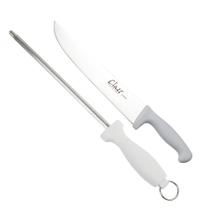 Afiador Chaira 10'' Aço Carbono Faca Inox Profissional 10"