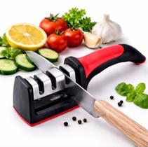 Afiador de Facas 3 em 1 Profissional Amolador Manual Cozinha Aço Inox Antiderrapante Afiador de Facas 3 em 1 Profissional Amolador Manual Cozinha Aço Inox Antiderrapante
