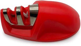 Afiador de Facas Amolador 2 Estágios Aço Inox Resistente Profissional Vermelho Afiador de Facas Amolador 2 Estágios Aço Inox Resistente Profissional Vermelho