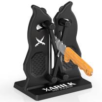 Afiador de Facas de Cozinha XARILK Edge Afiador Manual de Passagem com Braços de Mola Carboneto de Tungstênio, Ângulo Autoajustável, Reparação Rápida de Lâminas para Facas de Cozinha, Outdoor e EDC (Preto) Afiador de Facas de Cozinha XARILK Edge Afiador Manual de Passagem com Braços de Mola Carboneto de Tungstênio, Ângulo Autoajustável, Reparação Rápida de Lâminas para Facas de Cozinha, Outdoor e EDC (Preto)