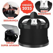 Afiador de Facas Profissional em Tungstênio com Base a Vácuo Antideslizante Fixação por Ventosa, Uso com Uma Mão, Para Lâminas Lisas em Aço Afiador de Facas Profissional em Tungstênio com Base a Vácuo Antideslizante Fixação por Ventosa, Uso com Uma Mão, Para Lâminas Lisas em Aço