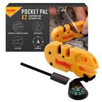 Afiador Pocket Pal X2 e ferramenta para atividades ao ar livre Smith's Yellow