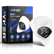 Afinador de guitarra 2 em 1 Pick Jyker USA JGTP18 Tela LED digital Afinador de guitarra 2 em 1 Pick Jyker USA JGTP18 Tela LED digital