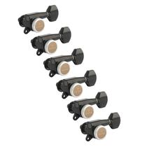 Afinadores de guitarra Gotoh Magnum Lock-Trad 6 em linha pretos SG381