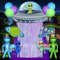 Afniimyapt Decorações de Festa Alienígena 16 Peças com Conjunto UFO