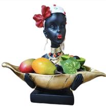 Africana Resina Com Frutas Decoração Estátua