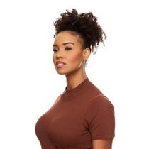 Afro Puff Cabelo Humano Crespo Textura Kinky De Benguela (33g, Castanho Escuro)