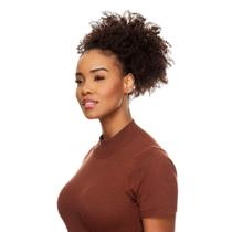 Afro Puff Cabelo Humano Crespo Textura Kinky De Benguela (80g, Castanho Escuro)