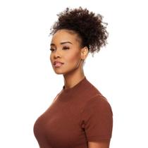 Afro Puff Cabelo Humano Crespo Textura Kinky De Benguela - Castanho Escuro (50g)