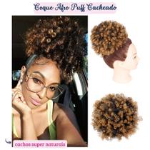 Afro Puff Orgânico 120G Ombre Mel Cacheado Weng Afro Puff Orgânico 120G Ombre Mel Cacheado Weng