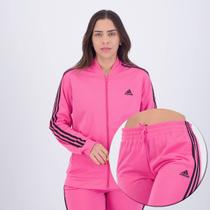 Agasalho Adidas 3 Stripes Feminino Rosa