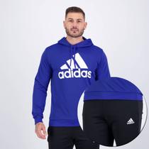 Agasalho Adidas Big Logo Azul e Preto