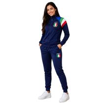 Agasalho Conjunto Calça Feminino Inverno Seleção Itália Agasalho Conjunto Calça Feminino Inverno Seleção Itália