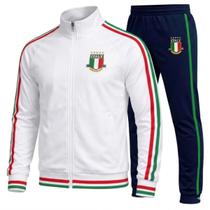 Agasalho Conjunto Itália Seleção Jaqueta Calça Copa Branco - Agasalho Conjunto Itália Seleção Jaqueta Calça Copa Branco -