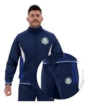 Agasalho Conjunto Palmeiras Jaqueta Calça Trilobal Azul Spr