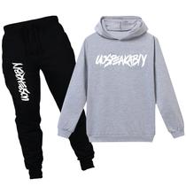 Agasalho de treino Amropi Boy's Kids Pulôver com capuz e calça de corrida 9-10Y