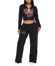 Agasalho de treino Glitrandi, moletom com estampa de moda e moletom recortados