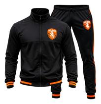 Agasalho Jaqueta Conjunto Calça Masculino Inverno Frio Europeu Copa Seleção Holanda Agasalho Jaqueta Conjunto Calça Masculino Inverno Frio Europeu Copa Seleção Holanda