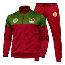 Agasalho Jaqueta Conjunto Calça Masculino Inverno Frio Europeu Copa Seleção Portugal