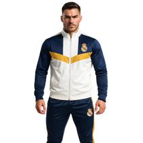 Agasalho Real Madrid Helanca Conjunto Masculino Jaqueta Calça Branco Balboa Agasalho Real Madrid Helanca Conjunto Masculino Jaqueta Calça Branco Balboa