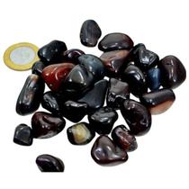 Ágata Preta Rolado Pedra Natural Comum Tamanho Médio 200g Ágata Preta Rolado Pedra Natural Comum Tamanho Médio 200g