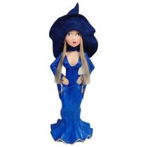 Agatha (feiticeira do Amor) Bruxinha de Resina Azul Loira - Decore Casa