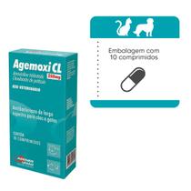 Agemoxi CL Agener 250mg 10 Comp Antimicrobiano Para Cachorro