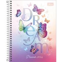 Agenda 2024 planner daisy borboletas TILIBRA m7 17x24