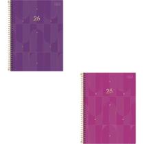 Agenda 2024 SPOT Feminina CD Espiral 200 Folhas Pacote com 04