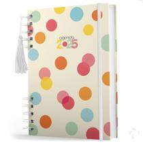 Agenda 2025 Coleção Happy Com Capa Dura Círculos Colors