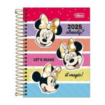 Agenda 2025 Diária Minnie Mouse Listras Coloridas Tilibra