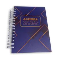 Agenda 2025 Executiva C/ Horário - Capa Dura Premium Azul - Clips Papelaria Criativa