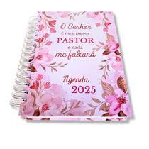 Agenda 2025 Floral - O Senhor é meu Pastor - Capa Dura - 1 dia por página - Clips Papelaria Criativa