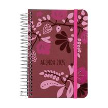 Agenda 2026 Média Diaria Floral Vinho