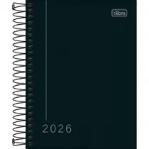 Agenda 2026 Tilibra Pepper Preta Espiral Diária Capa Dura M4 - Organização e Estilo