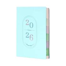 Agenda A5 Em Couro PU 2026-2027, Caderno Semanal, Mensal E Diário Com Papel Livre De Ácido 80GSM