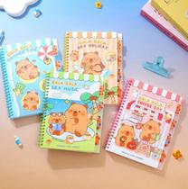 Agenda Caderno Capivara Espiral Pautado Divisórias Bloco De Notas Organiza Anotações Papelaria Kawaii