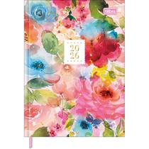 Agenda Costurada Diária 12,3 x 16,6 cm Feminine 2026 - Flores - Smell the Flowers