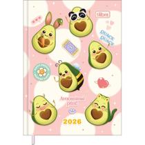 Agenda Costurada MIni 7,8 x 10,8 cm Abacute 2026 - Avocanimal Print - Rosa