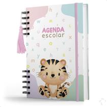Agenda Creche Infantil Capa Dura Cuidado Diário Menina Tigre Agenda Creche Infantil Capa Dura Cuidado Diário Menina Tigre