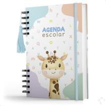 Agenda Creche Infantil Capa Dura Minha Rotina Menino Girafa