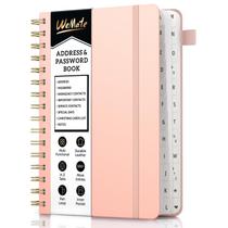 Agenda de direcciones WEMATE espiral con pestañas alfabéticas en cuero color oro rosa