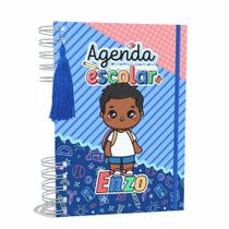 Agenda Escolar Capa Dura 2024 A5 Menino 011 com Elástico, Tassel e Bolso