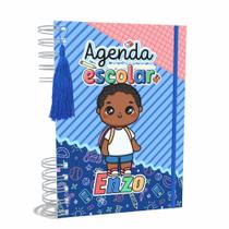 Agenda Escolar Capa Dura 2024 A5 Menino 011 com Elástico, Tassel e Bolso - Lissie Papeleria