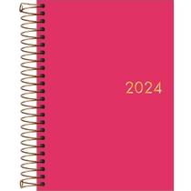 Agenda espiral 2024 diaria napoli rosa tilibra